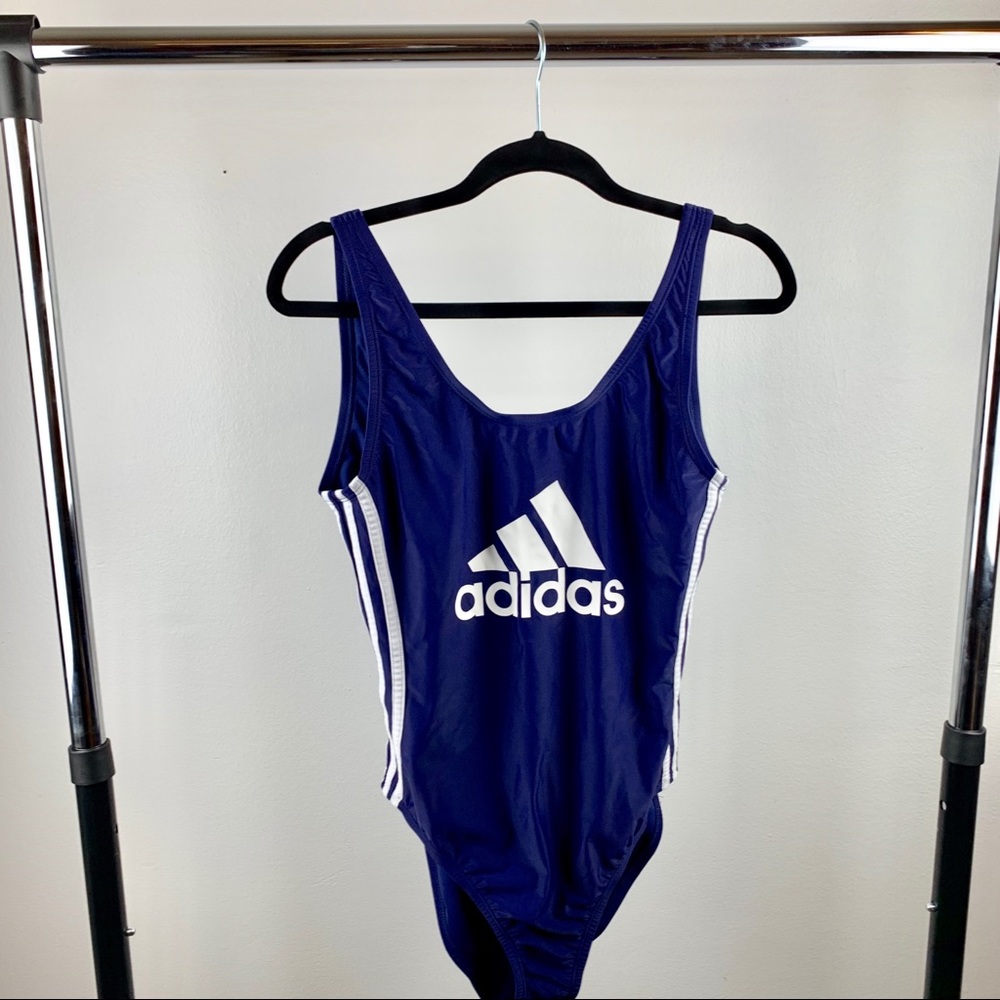 Adidas dark purple swim suit.